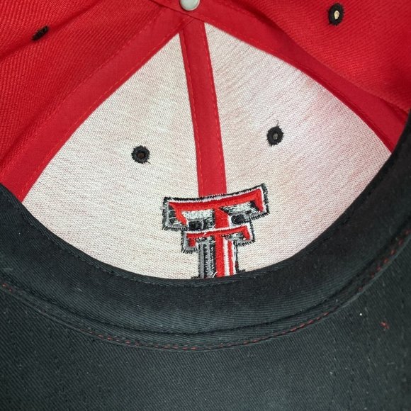 Vtg Texas Tech Red Raiders Hat Big 12 Top of the World Embroidered Red - Picture 6 of 7